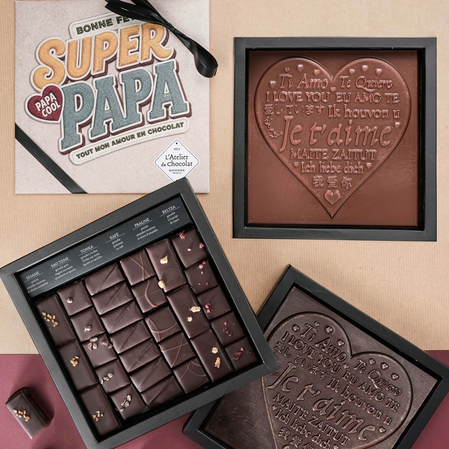 Offrez à Papa un chocolat artisanal livré rapidement sous température dirigée BONNE FÊTE PAPA : UN CADEAU TOUT CHOCOLAT POUR DIRE “JE T’AIME” ?